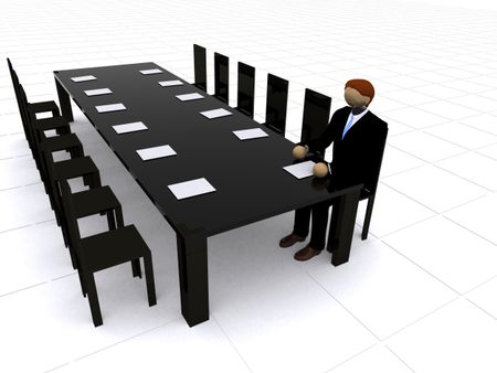 business man waiting for meeting - 3d illustration