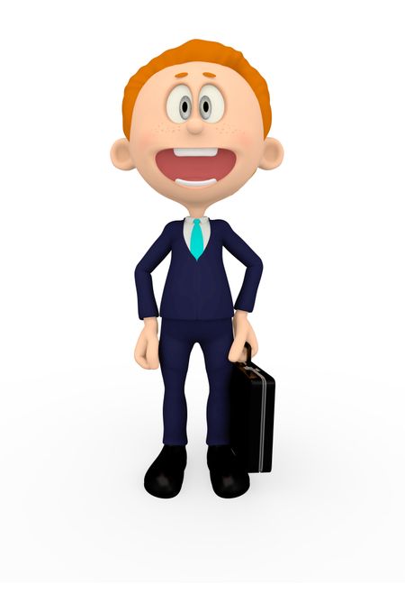 3D Business executive - isolated over a white background