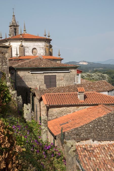 Cathedral and Village; Tuy; Galicia; Spain