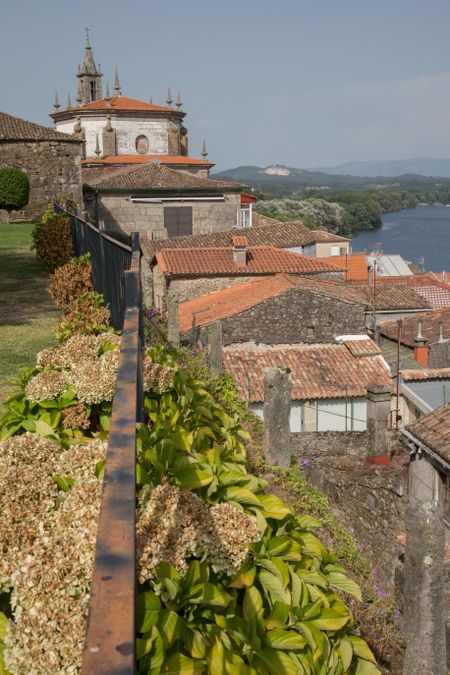 Cathedral and Village; Galicia; Spain