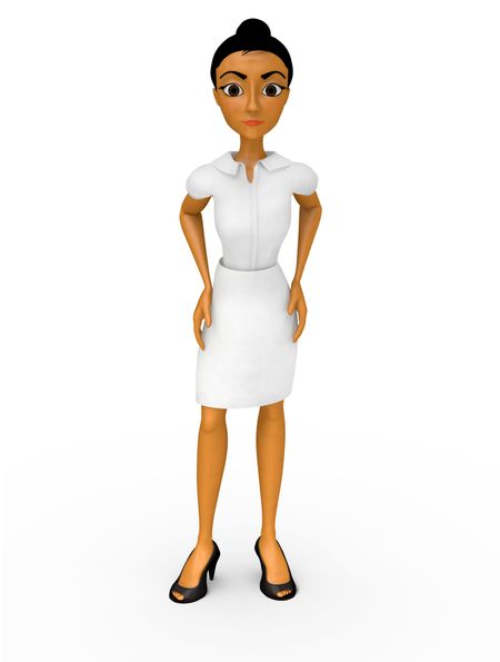 3D formal business woman - isolated over a white background