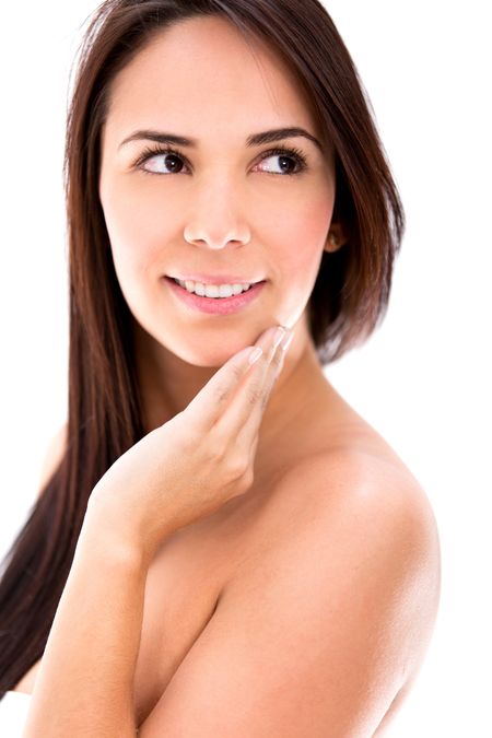 beauty-woman-portrait-isolated-white-background-128234090 Beauty woman portrait - isolated over a white background