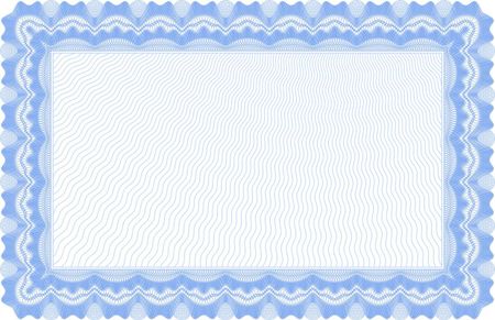 Blank light blue horizontal certificate template