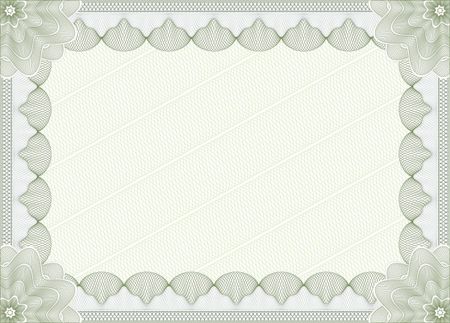 Light green blank certificate template