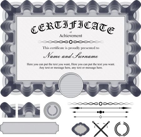 Certificate template with additional elements