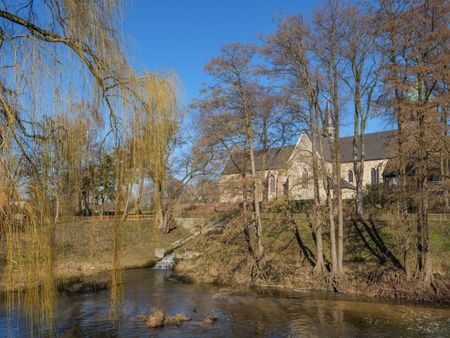 Old houses by a river in Germany