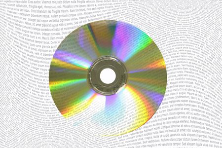 Cd rom with data coming out of it, conceptual