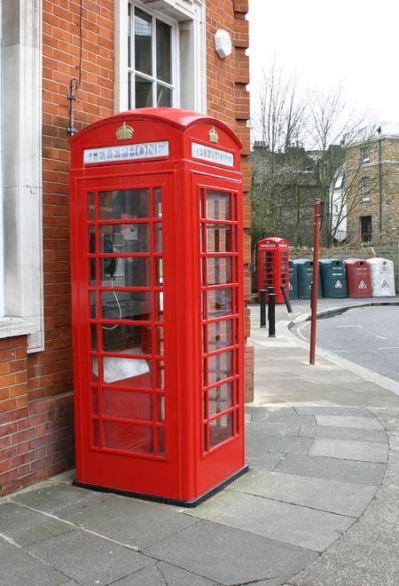 Red phone box in London