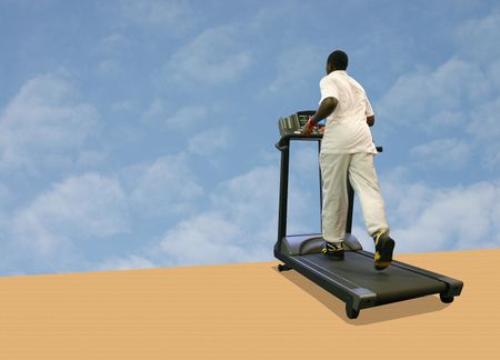 Black Runner on a treadmill