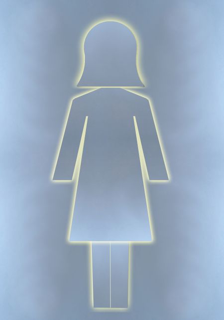 Aluminium woman, good for ladies toilet sign