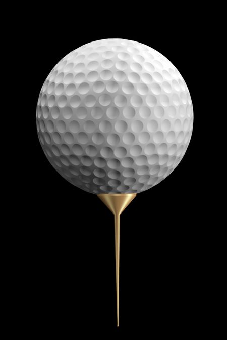 golf ball - 3d illustration over black
