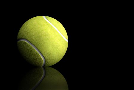tennis ball over black background - 3d illustration