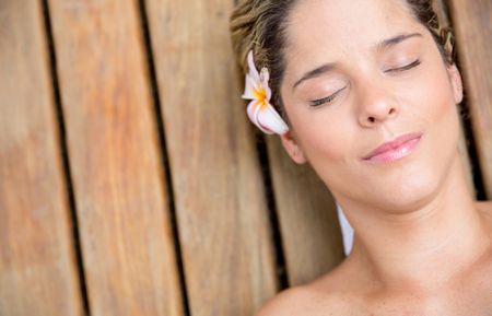 Portrait of a beautiful relaxed woman at the spa