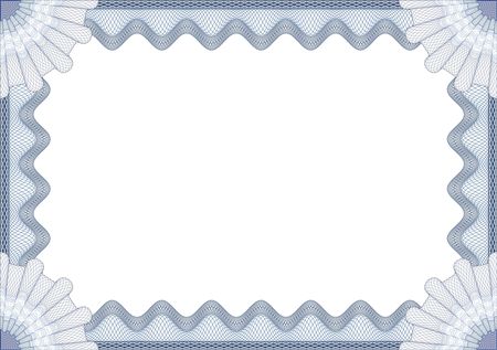 Light blue certificate template. Complex design