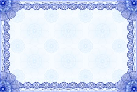 Blue Certificate Template with background. Complex design