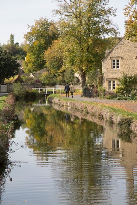 River at Lower Slaughter Village; Cheltenham; England; UK