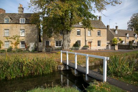 Wooden Bridge, Lower Slaughter; Cotswold Village; Cheltenham; England; UK