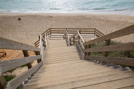 Steps at Cliff, Falesia Beach; Algarve; Portugal