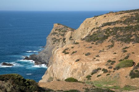 Cliffs at Arrifana Beach; Algarve; Portugal; Europe