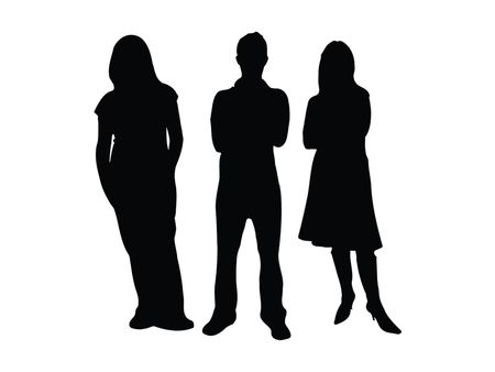 business people silhouettes isolated over a white background