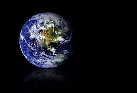 earth globe over black