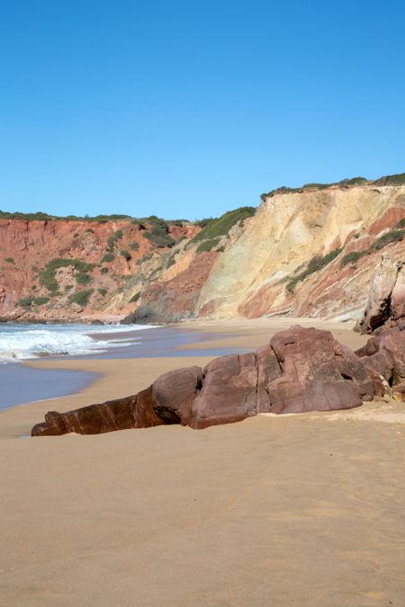 beach-shoreline-amado-beach-algarve-portugal-1380446156 Beach and Shoreline at Amado Beach, Algarve; Portugal