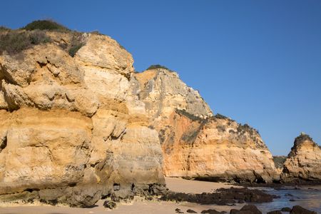 Cliff at Camilo Beach, Lagos; Algarve; Portugal; Europe