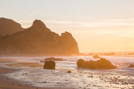 dusk-amado-beach-algarve-portugal-1381429985 Dusk on Amado Beach; Algarve; Portugal