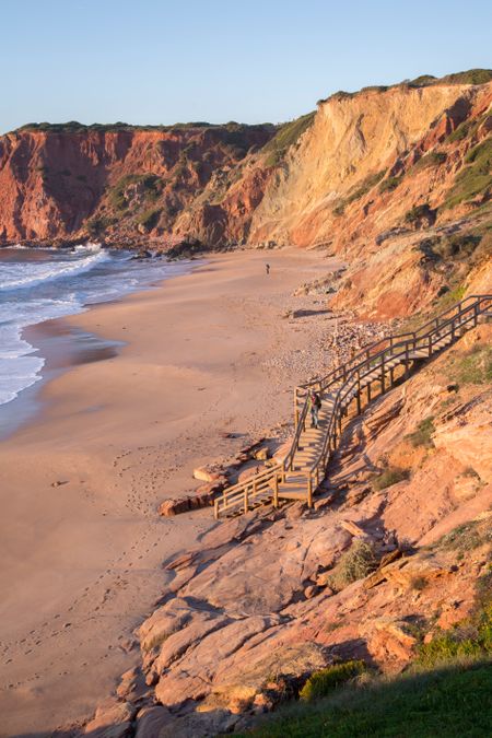 Cliffs Face at Amado Beach Bay; Algarve; Portugal; Europe