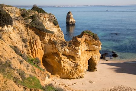 Cliffs and Camilo Cove and Beach, Lagos; Algarve; Portugal
