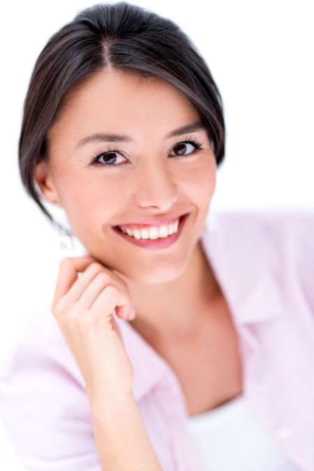 Portrait of a beautiful woman looking very happy