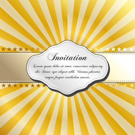Invitation template with golden background