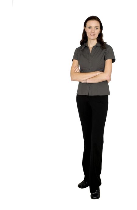 business woman full body over a white background