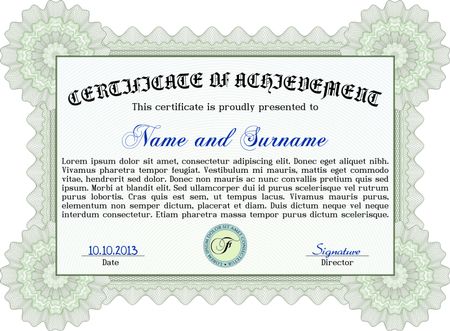 Certificate or diploma template. Very complex design.