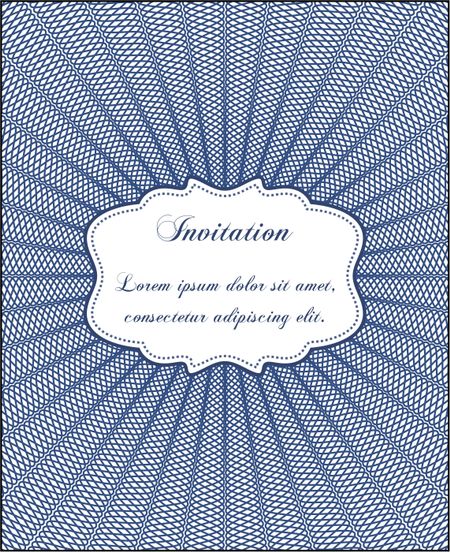 Blue invitation template.