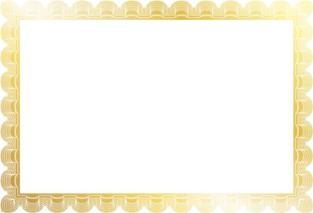 Gold border for certificate, diploma or coupon. Complex design