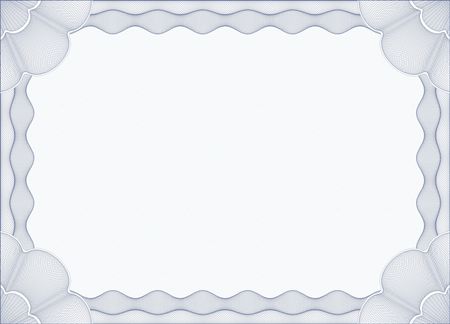 Blue isolated frame for certificate, diploma or coupon. Very complex design.