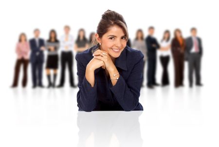 business team of professional people isolated over a white background