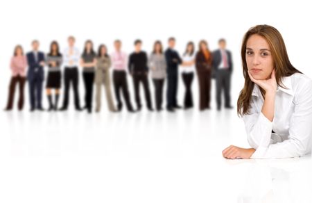 business team of professional people isolated over a white background