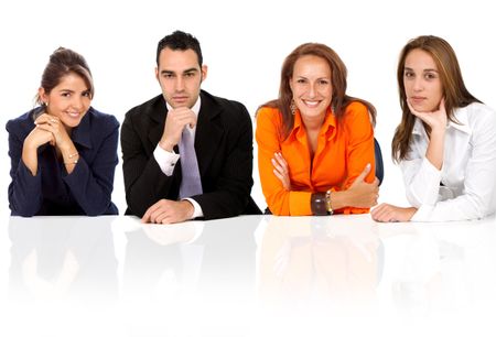 business team of professional people isolated over a white background
