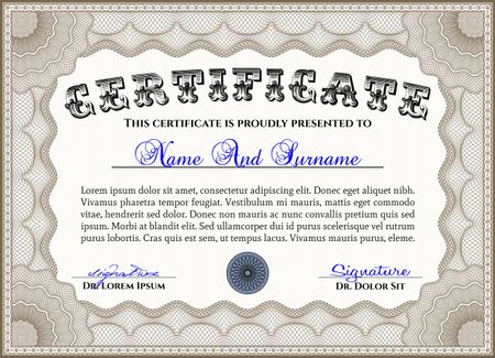 Certificate template with very complex design