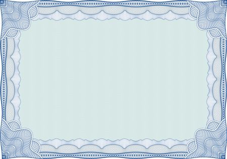 Blue certificate or diploma template