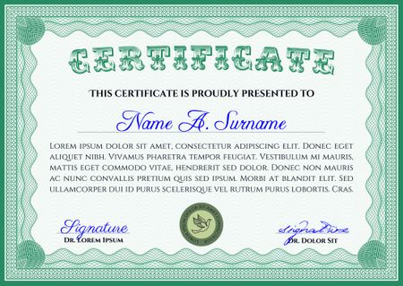 Certificate or diploma template with very complex design