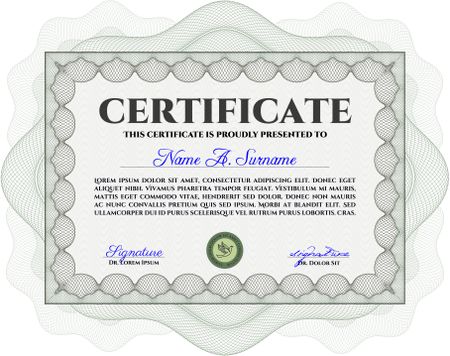 Certificate, diploma or coupon template with very complex design