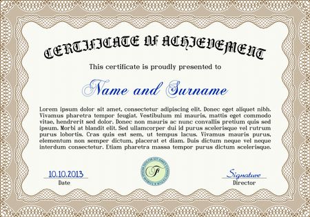 Certificate, diploma or coupon template.