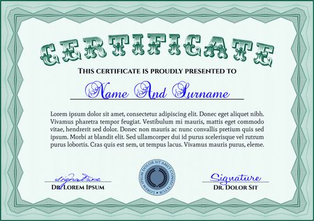 Certificate or diploma template. Complex design