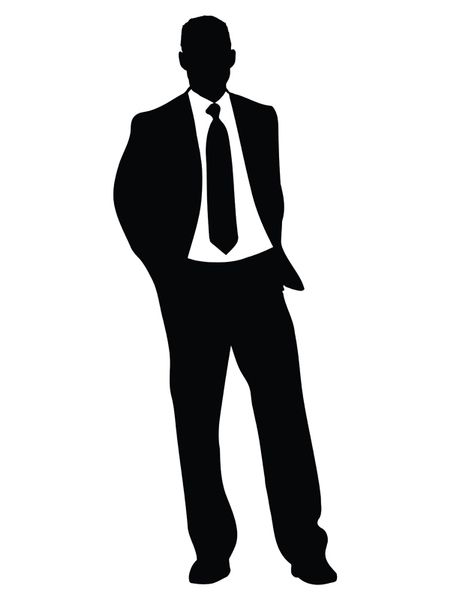 business man standing illustration silhouette isolated over a white background