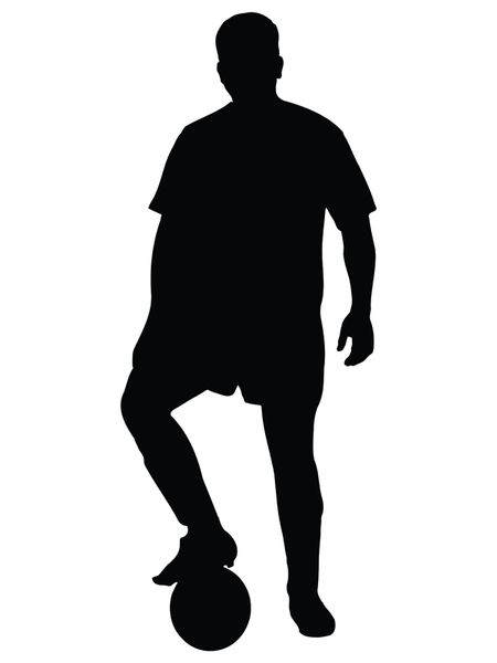 football player illustration silhouette about to kick the ball