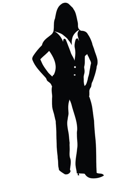 business woman standing silhouette illustration isolated over a white background