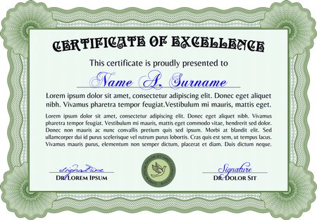 Template that is used in certificate, currency and diplomas. Vector illustration